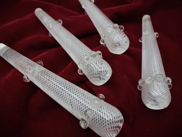 Antique Osler chandelier air twisted drop