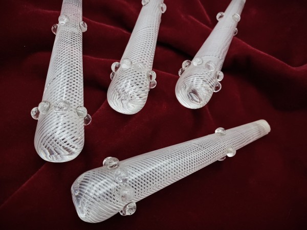 Antique Osler chandelier air twisted drop