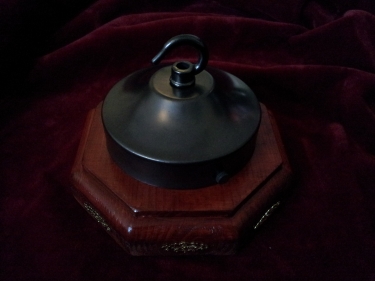 Red mahogany style wooden pattress octagon antique bronze effect ceiling rose strap with open hook