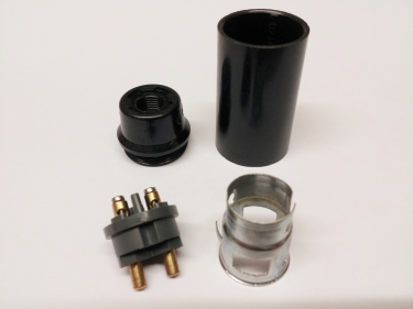 BAKELITE B15 SBC LAMP HOLDER PLAIN SKIRT BLACK