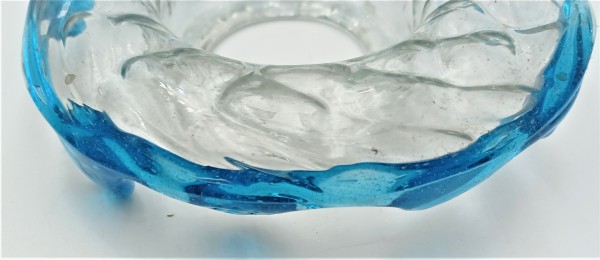 Murano Bobeche Clear With Blue Decoration