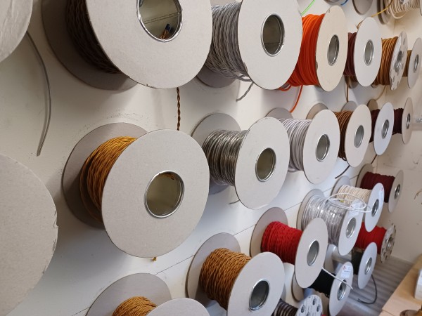 Orange Round Overbraid 3 core Electric Cable 0.50mm