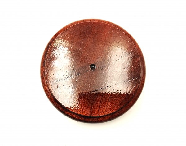 Small hardwood Ceiling pattress manufactured from Sapele varnished