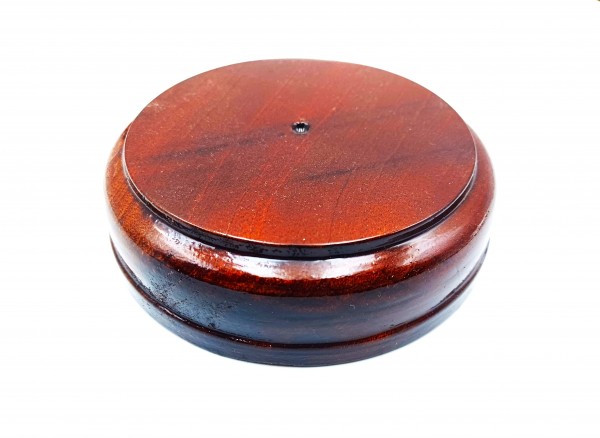 Small hardwood Ceiling pattress manufactured from Sapele varnished