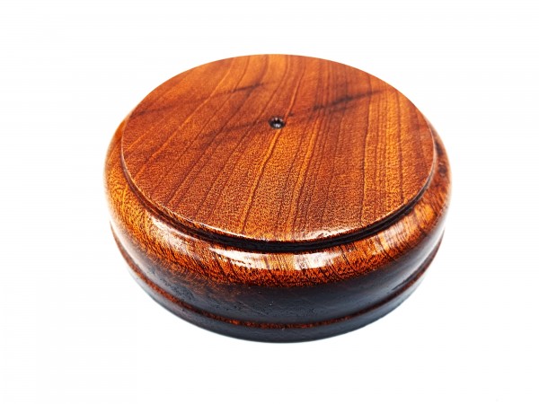 Small hardwood Ceiling pattress manufactured from Sapele varnished