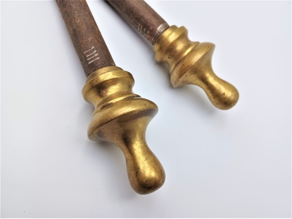 Brass chandelier finial with threads 5 eights of an inch pack of 2