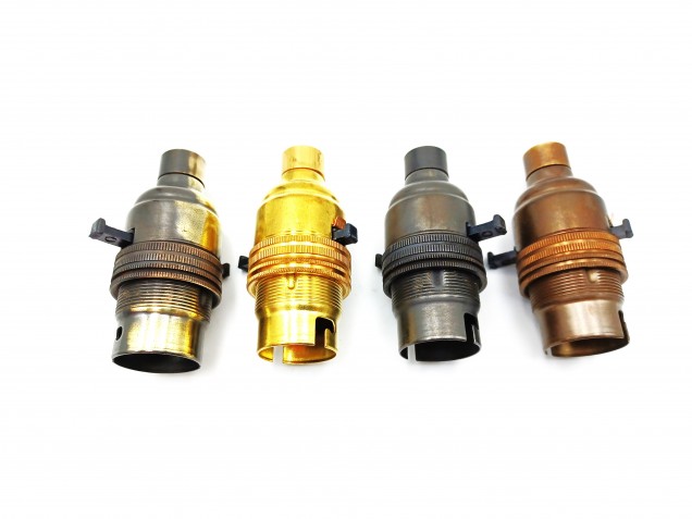 Switched Lamp Holder Various Finishes B22 M13 female adapted
