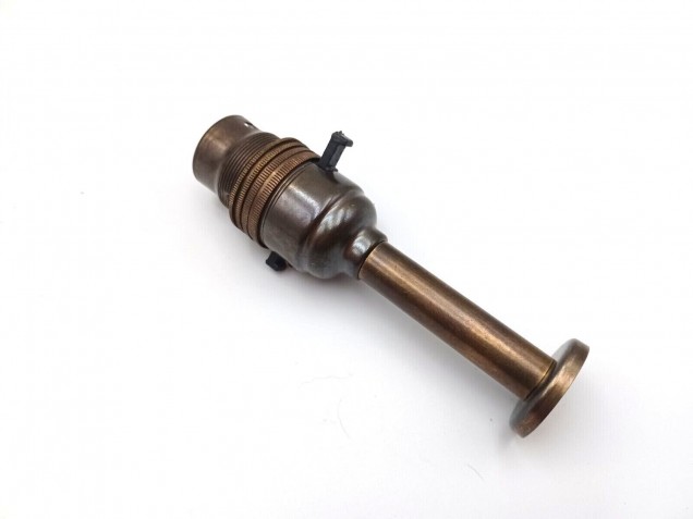 Switched Pedestal Lamp Holder B22 Antique Brass Finish 4 Height Options