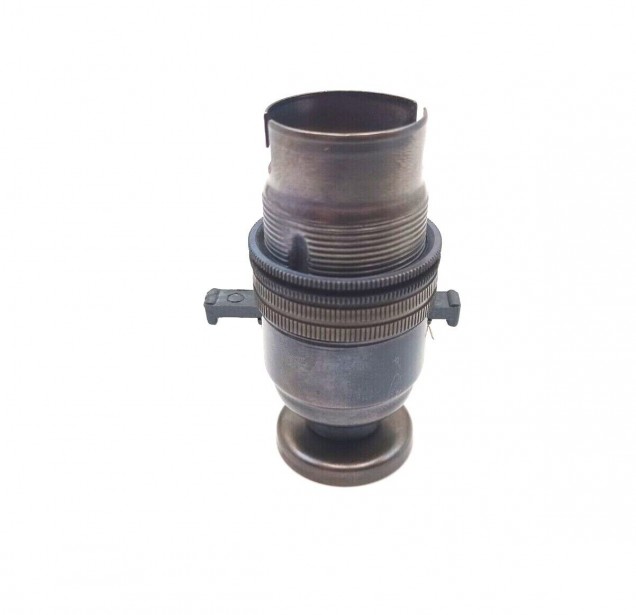 Switched Pedestal Lamp Holder B22 Antique Brass Finish 4 Height Options