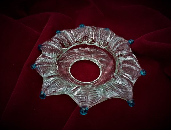 Venetian chandelier Blue and clear glass pan