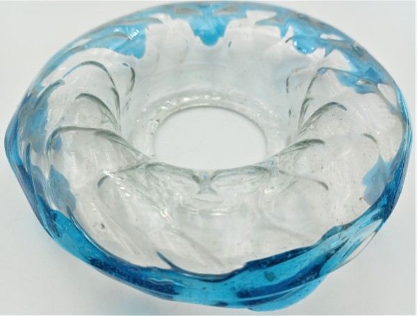 Murano Bobeche Clear With Blue Decoration