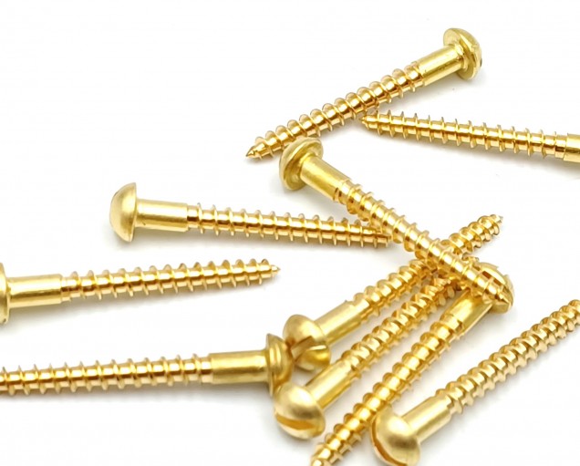 Wood Screws Solid Brass Dome Flat Head 